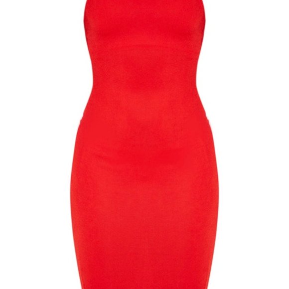 PLT RED MIDI DRESS - Picture 3 of 3
